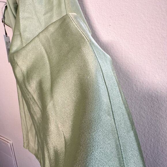 Alice + Olivia Harmony Chain Strap Seafoam Green Drapey Slip Dress NWT Size 8 - Picture 13 of 14